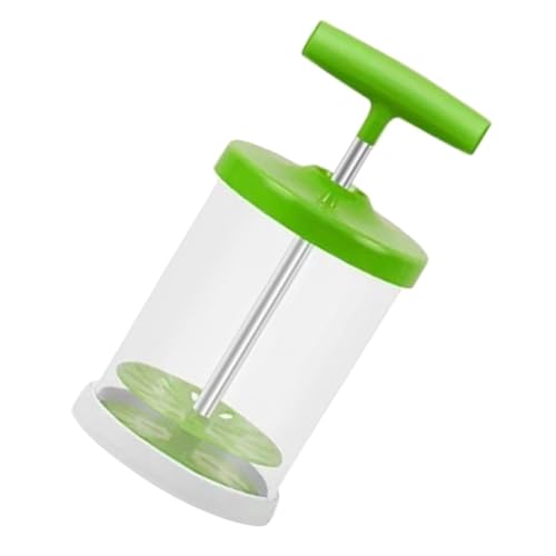 AUTSUPPL Espumador de Leche Manual Verde Tapa Antisalpicaduras, Taza Espumadora Compacta y Ligera para Capuchino y Café, Mezclador Portátil para Hogar y Uso Profesional