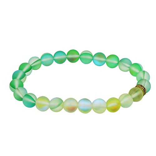 SBOTTON Pulsera de meteorito Natural, joyería de energía, peridoto Verde, Mujer, Hombre, Piedra de moldavita Checa, Pulsera de Buda elástica, Venta al por Mayor,weopwww7 (Color : Green)