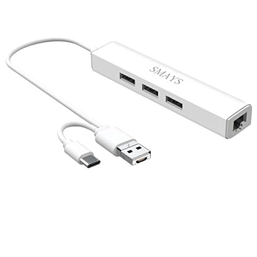 USB C Hub Ethernet Adapter Compatible with Samsung Galaxy S9, S9 Plus, Galaxy Tab A, TV Stick 4k - Micro USB OTG, USB C OTG, USB 2.0 HUB, USB LAN