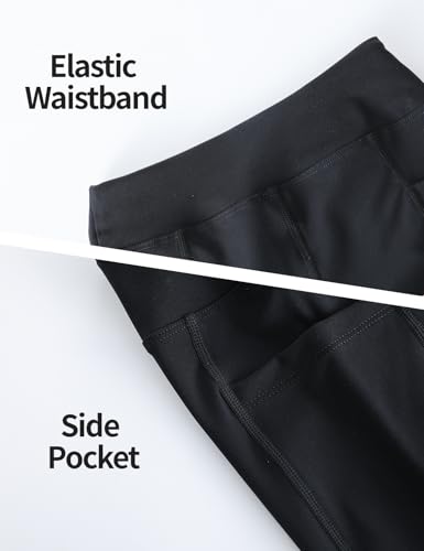 Girls Yoga Leggings Running Girl Athletic Leggings with Pocket High Waist Dance Workout Yoga Pants 5-14Y4