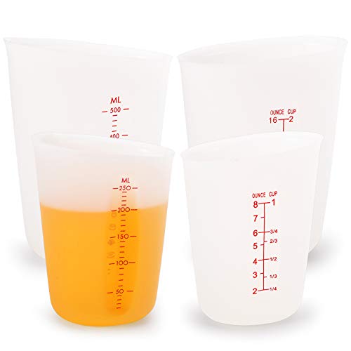 Set de 4 vasos medidores flexibles de silicona miniatura 1