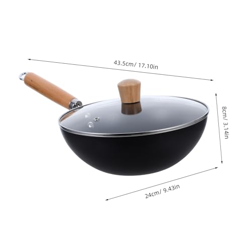 Wok de hierro antiadherente con asa y anillo para colgar miniatura 2