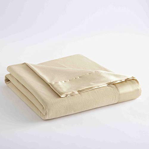 Shavel Home Products All Seasons Year Round Sheet Blanket with Satin Hem, Queen, Chino