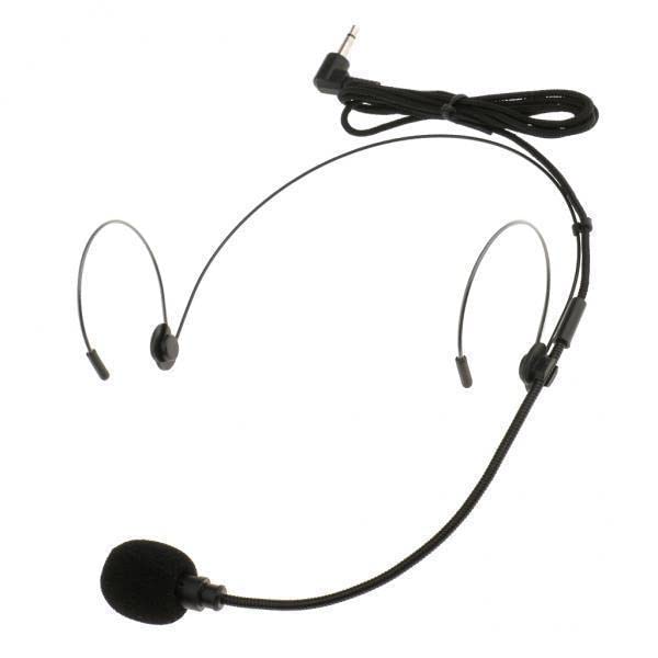 3xDouble Ear Hook Wired Headset Headworn Microphone Black 3.5mm Right Angle-picture-26