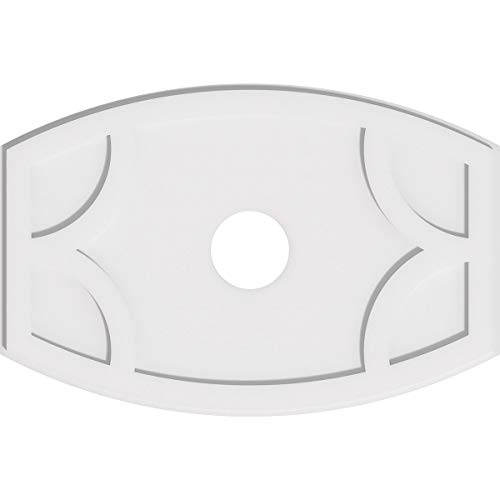 Image of Ekena Millwork CMP32X21KY-05000 Kailey Architectural Grade PVC Contemporary Urethane Ceiling Medallions 32 inchW x 21 3 /8 inchH x 5 inchID x 17 1 /4 inchC x 1 inchP