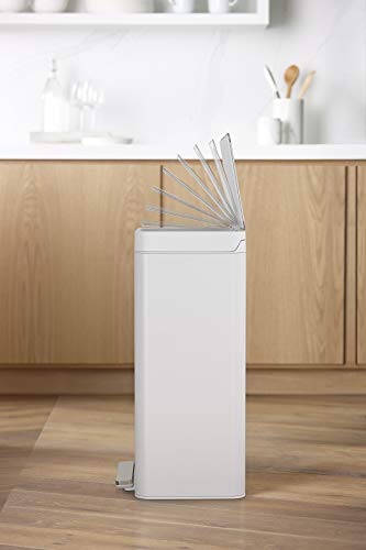 Kohler K-20940-STW 13-Gallon Step Trash Can, White Stainless