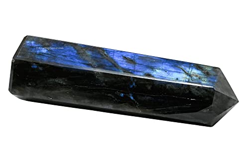 Image of Amazing Gemstone Large Labradorite Crystal Towers ~ Natural Healing Crystal Point Obelisk for Reiki Healing and Crystal Grid (5.5 to 6 INCH)