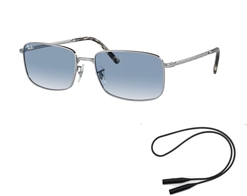 Ray-Ban RB3717 Sunglasses Bundle: RB 3717 003/3F Silver Clear Gradient Blue and Universal Anti-slip Silicone Leash2