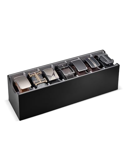 Lolalet 7 Fächer Gürtelhalter Gürtel Aufbewahrung Gürtel Aufbewahrungsbox für Closet Drawer Gürtel-Belt Organizer für Herren -1 Pack Schwarz