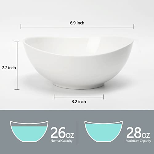 Amhomel AM-INGOTSIBOWL-28OZ-WHITE-4 Porcelain Bowls, 28 Ounce thumb #5