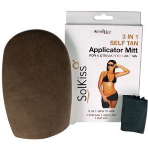 Derma V10 Solkiss 3 in 1 Self Tan Applicator mitt for a streak free fake tan by Derma (English Manual)