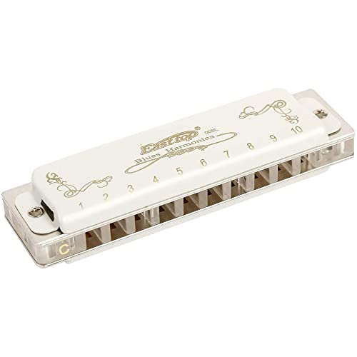 Harmonica Blues harmonica 10 trous diatonic couvercle Blanc transparent acrylique peigne laiton reedplate t008l avec… - Les Beatles, Paul McCartney, John Lennon, RIngo Starr, George Harrison Harmonica Blues harmonica 10 trous diatonic couvercle Blanc transparent acrylique peigne laiton reedplate t008l avec…