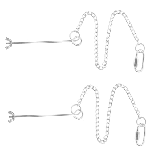 LIOOBO 2個 ステンレス製のオウム鳥の餌ラック めんどり フィーダ 鳥の餌探し ジェイ 鶏小屋用の鶏のおもちゃ ペットの鳥の餌箱 野菜スティック 鳥のフルーツフォーク 餌入れ ステンレス鋼