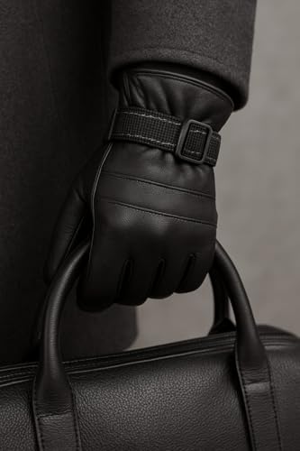 Image of TLN Genuine Leather Gloves for Men | Premium Soft & Warm Winter Gloves | Stylish Driving, Biking & Riding Gloves | Durable Hand Gloves for Outdoor, Motorcycle & Daily Use