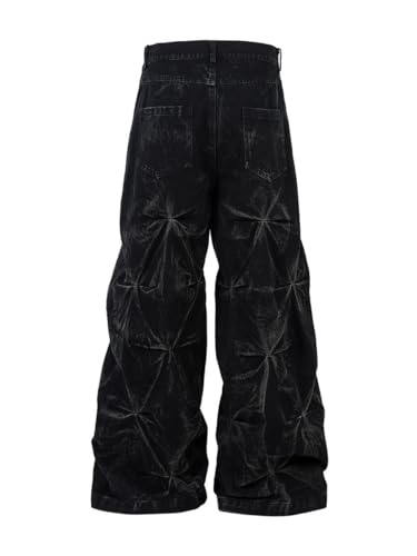 Men's American Hip Hop Denim Jeans with Zipper Details2