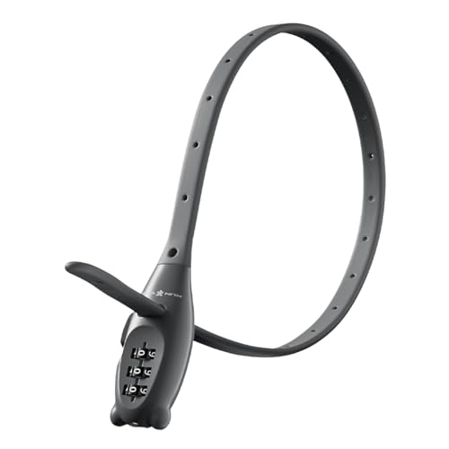 Anseom Candados de cable de combinación para bicicleta, cerraduras de cremallera de combinación negra con núcleo de acero inoxidable, candado de seguridad multiusos para casco de bicicleta