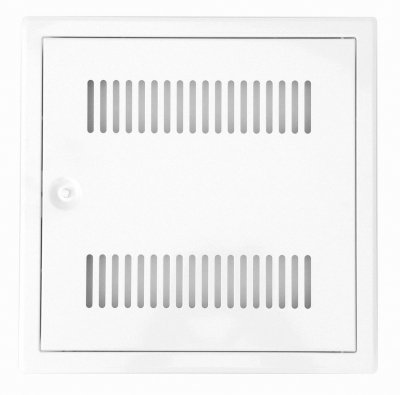 Revisionstür Softline weiß mit Lüftungsschlitzen und Vierkantverschluss 40 x 40 cm