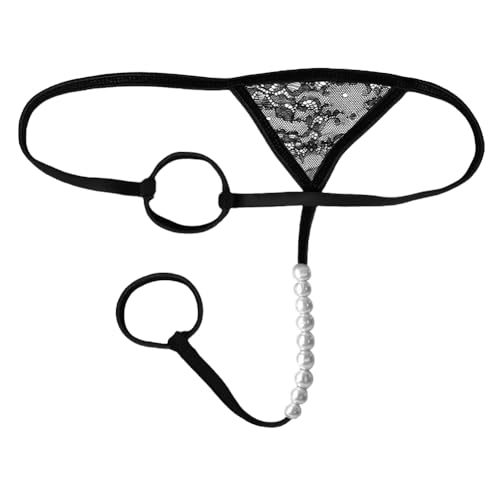 Men's Lace Thong Underwear, Sexy G-String Stretch Undie Low Rise T Back Panties