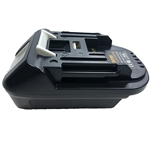 DM18M Adapter für Dewalt für Dewalt & für Milwaukee20V Akkuadapter Konvertieren in für Makita 18V Lithium BL1830 BL1840 BL1850 14,4V-18V Werkzeugverwendung mit USB-Ladegerät-Plug and Play-DM18M Cover