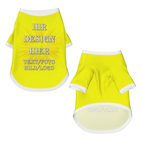 Personalisiert Hundemantel T-Shirt – Mit Bild, Text, Namen oder Logo, Selbst Gestalten, Hundekleidung, Hundekostüm, Personalisierte Hunde Kleidung, Tierliebhaber L