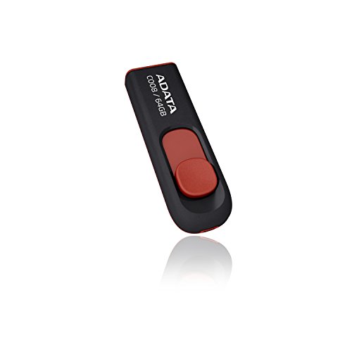 ADATA 64GB USB 2.0 Black&Red C008 Smart Sliding Button, AC008-64G-RKD (Smart Sliding Button)