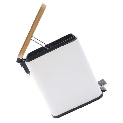 Caneca de basura con pedal y tapa, 5 L, blanca, plástico