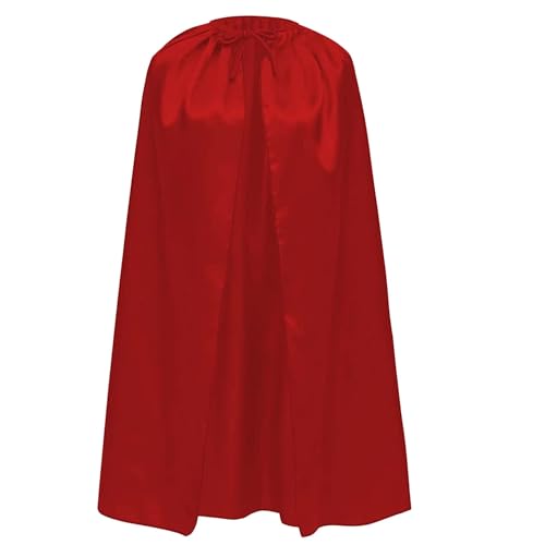 cape Superhéros et Superhéroïnes pour ado et adulte, homme et femme, couche satin brillant Superman Batman Flash (M/140 cm, rouge)