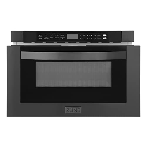ZLINE 24-inch Microwave Drawer Black Stainless Steel