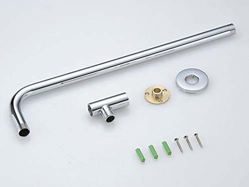 Aothpher 60cm (Arm-53cm + Base-7cm) Wall Mounted Stainless steel Shower arms For Fixed Shower Heads with Copper holder (stainless_steel, 53cm)
