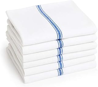 Blue Premia Dish Towels (6 Units) • Commercial Kitchen Towel • Absorbent 100% Cotton Herringbone (14