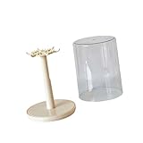 Harilla Drehbarer Vitrinen-Aufbewahrungskasten, platzsparende Vitrine, Ausstellungsständer für Miniaturfiguren, Puppen, Tisch- und Büroausstattung, Gelb