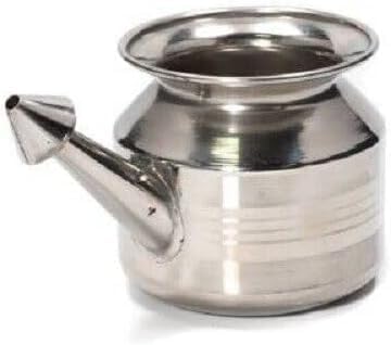 BishtHub Stainless Steel Neti Pot Steel Pot Drinking Traditional Pot Pooja Item - 350 ml
