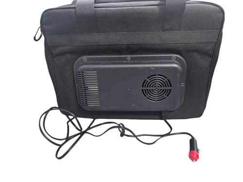 Image of Electric Car Cooler Bag, Plug in 12V Car Cooler Bag, 25 Liter with Adjustable Shoulder Strap, Cord Storage, Road Trip Black
