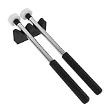 Alasum 2個メタルハンドルフェルトヘッドドラムスティック 耐滑性設計 携帯便利 タングドラム用 パーカッションアクセサリー 成人 子供用