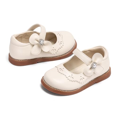 Image of PHIRAMIN Toddler Girl Mary Jane Student Oxford Shoes-Little Girl School Uniform Shoes for Wedding Party
