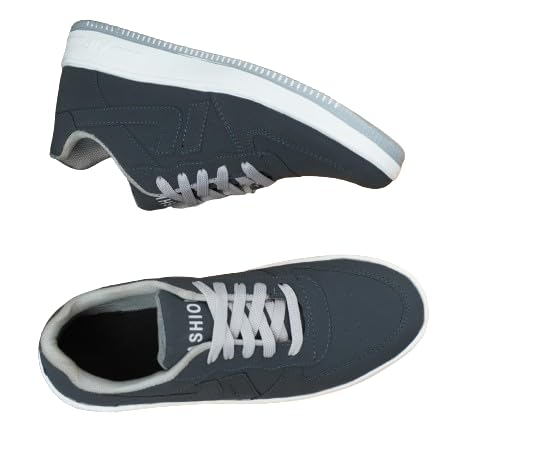 GenericDharam Enterprises Men 's Casual Grey Sneakers Stylish and Comfortable | Rubber Outsole Lightweight Shoes