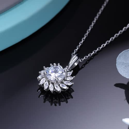 Collier pendentif moissanite en argent 18k, idéal du bureau aux soirées chic