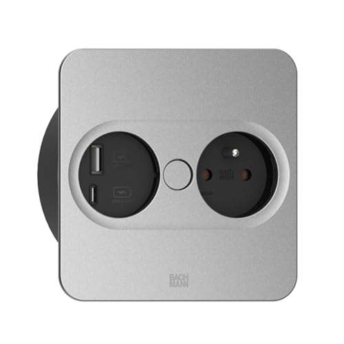 BACHMANN Twist 2 1xUTE 1xUSB A/C 22W 0.2m GST18 Silver Square