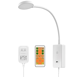 LED Wall Mounted Reading Light with Remote Control, Dimmable Touch Lamp for Bedroom Wall Lamp with USB Output, Flexible Gooseneck, Adjustable CCT, Stepless Dimming and 4 Gear Dimming (White)