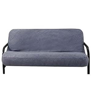 OctoRose Full Size 3 Side Zipper Premium Velvet Rich Opulent Color Bushes – Grey Futon Cover Sofa Daybed Couch Mattress Slipcover (Bush-Grey, Full Size)