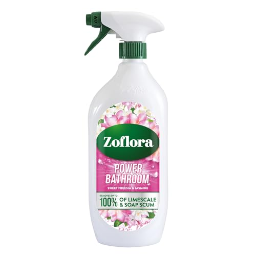Zoflora Sweet Freesia & Jasmine Power Bathroom Cleaner 1 x 800ml Removes up to 100% of Limescale and Soap Scum Leaves surfaces streak-free and sparkling
