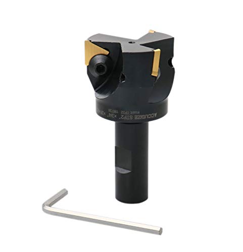 Accusize Industrial Tools Indexable End Mill With 3 Pcs Tpg32 Carbide Inserts, 2'' Cutting Diameter, 3/4'' Straight Shank, 0046-0914 #TOP3