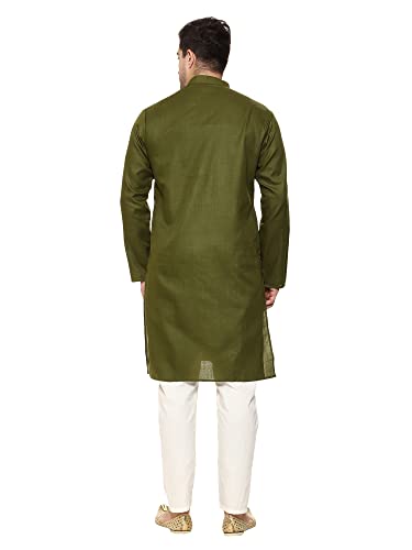 Image of ITOS365 Men Cotton Blend Kurta Pyjama Set Party Fashion Regular Ethinic Wear Indian Dress Gift for Men