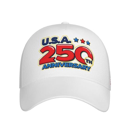 Image of USA Flag Baseball Cap American Patriotic Trucker Hat Father Dad Mother Mom Adjustable Sportswear Hat for Men Women Adults