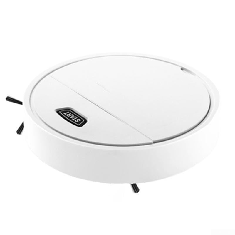 Saugroboter für Wohnzimmer mit automatischem Wisch- und Kehrfunktion, wiederaufladbar über USB, kompaktes und praktisches Design (weiß)