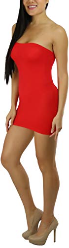 Image of ToBeInStyle Women's Sexy Novelty Sheer Strapless Slip Dress