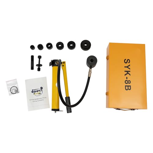 Fetcoi Perforatrice hydraulique pour tôle 10T 22-60 cm Perforatrice de perforation de tôle Acier à outils 6 ces emporte-pièces Hydraulique Cylindre Outils