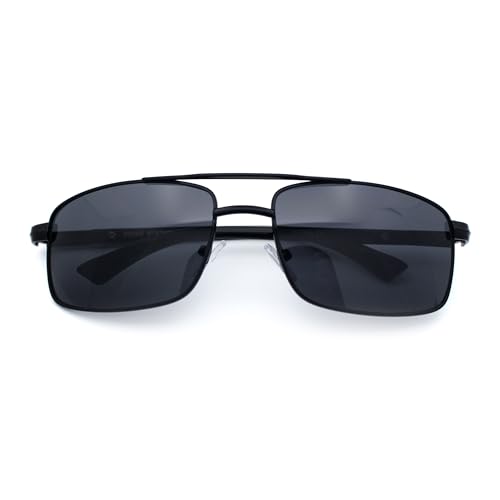 SA106 Mens Classic Agent Narrow Rectangle Officer Metal Rim Manly Sunglasses