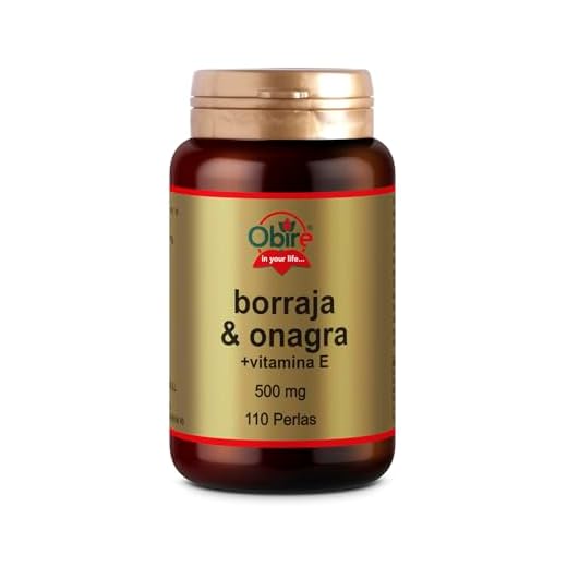 Obire | Aceite de Borraja y Onagra + Vitamina E 500 mg | 110 Perlas | Equilibrio Hormonal | Antioxidante | Mejora Rendimiento Físico y Mental | Apoya Salud Hormonal
