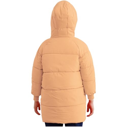 Toddler Boys Girls Hooded Puffer Jackets Lightweight Winter Coats Thick Padded Outerwear Orange 4-5 Years2